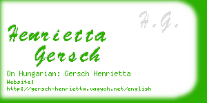 henrietta gersch business card